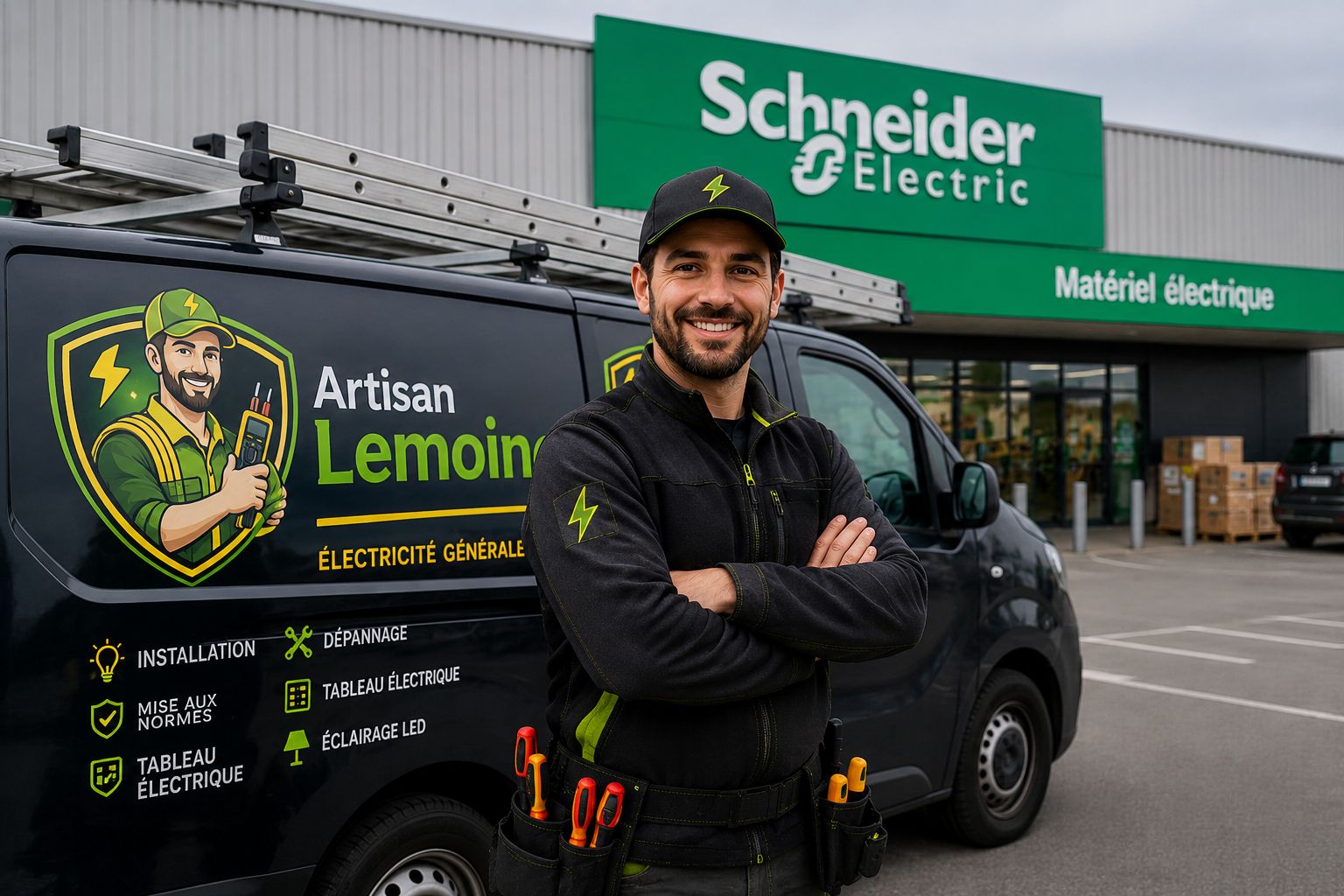 Camionnette de notre électricien de quartier